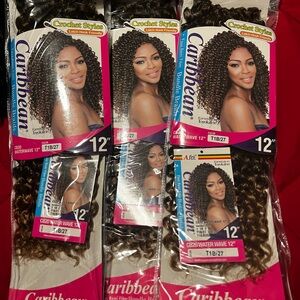 Afri Carribean T1b/27 Water Wave Chrochet hair 12 inch 3 pack$5 per pack.